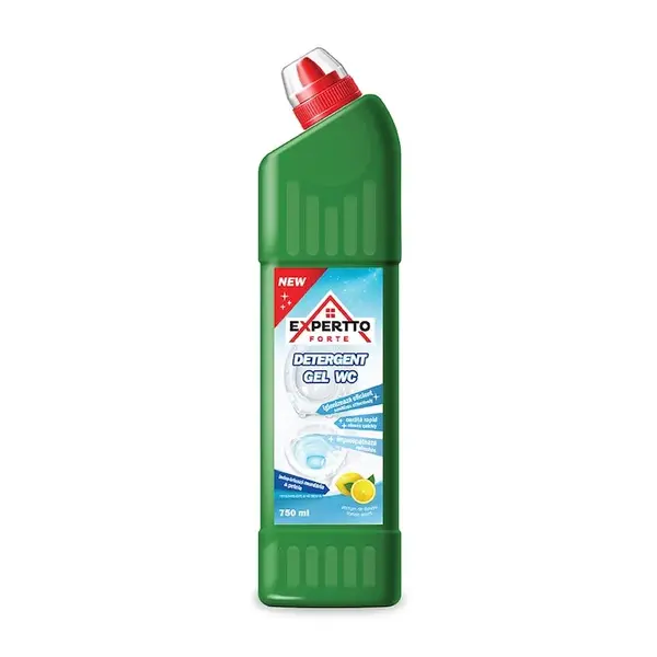 Detergent gel WC Expertto Forte 750 ml efect igienizant parfum de lamaie Detergent gel WC Expertto Forte 750 ml efect igienizant parfum de lamaie
