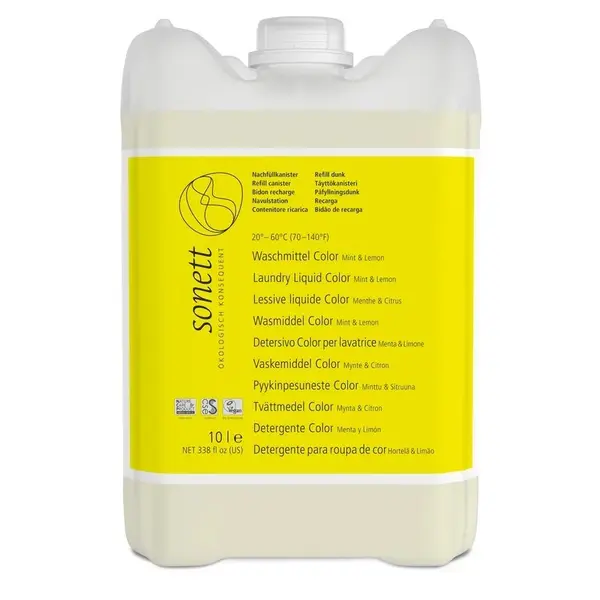 Detergent lichid pentru rufe colorate cu menta si lamaie ecologic 10l Sonett
