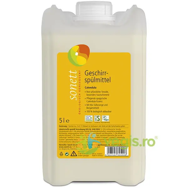 Detergent pentru Spalat Vase cu Galbenele Ecologic/Bio 5L