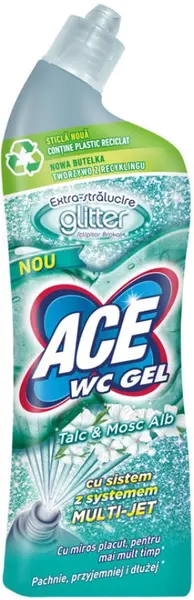 Detergent pentru toaletă ACE - WC Gel Glitter Talcum and White Musk, 700 ml