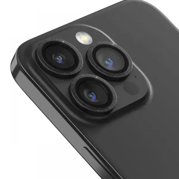 Devia Folie Sticla Camera Peak Series Diamond iPhone 15 Pro / 15 Pro Max pachet de 3 buc Gri