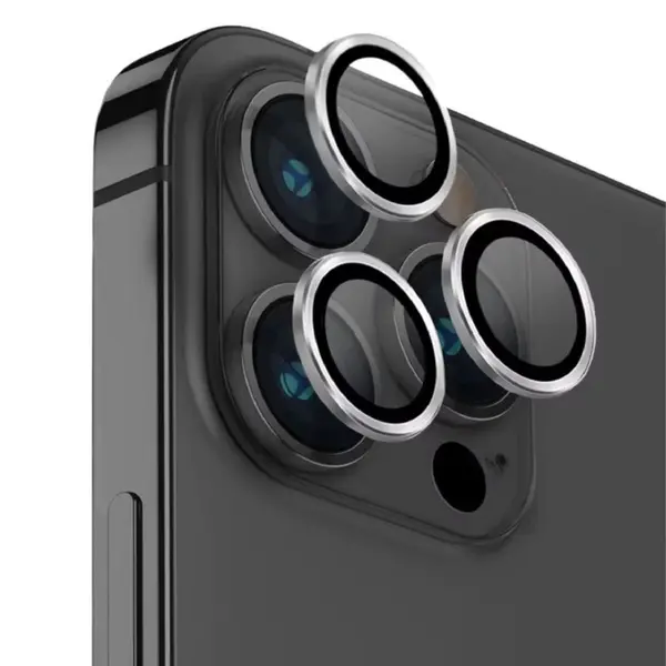 Devia Folie Sticla Camera Peak Series iPhone 16 Pro / 16 Pro Max pachet de 3 buc Argintiu