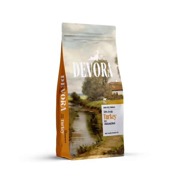 DEVORA GRAIN-FREE CAT ADULT CURCAN SI RATA 7.5KG