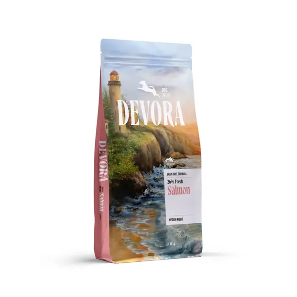 DEVORA Monoprotein, XS-XL, Somon, hrană uscată monoproteică fără cereale câini, 12kg