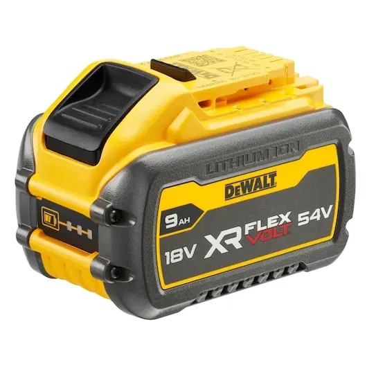 Dewalt Acumulator Li-Ion DeWALT DCB547, XR FLEXVOLT 18V/54V, 9 Ah, compatibilitate multipla, fara efect de memorie, indicator nivel de incarcare, compatibil cu toate uneltele electrice DeWALT 18V/54V XR, Galben