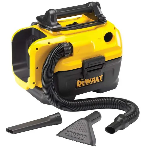 Dewalt Aspirator DeWalt DCV584L, pentru suprafete uscate si umede cu sursa de alimentare duala compatibil cu acumulator , 300 W, filtru lavabil HEPA, Galben-Negru
