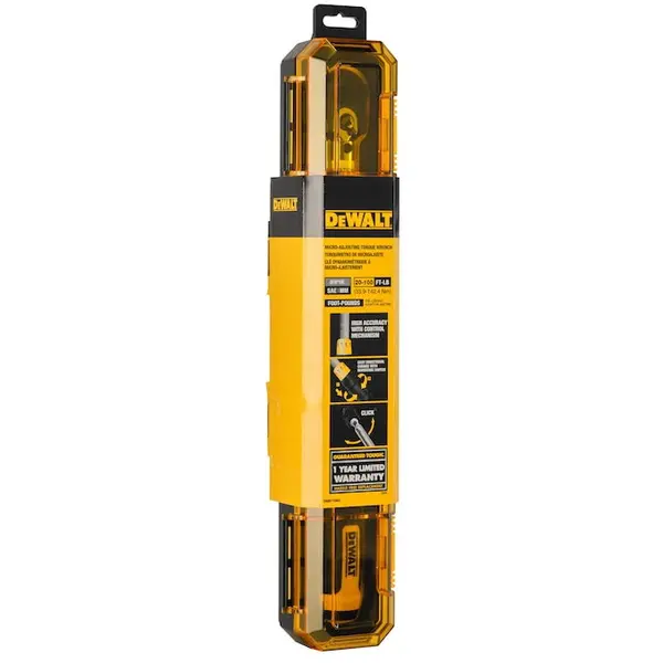 Dewalt Cheie dinamometrica 3/8 inch DeWALT DWMT75463-0, tampon de cauciuc pe cap pentru protectie, carcasa transport, capabilitati de cuplu inainte/inapoi si declansator cu eliberare rapida