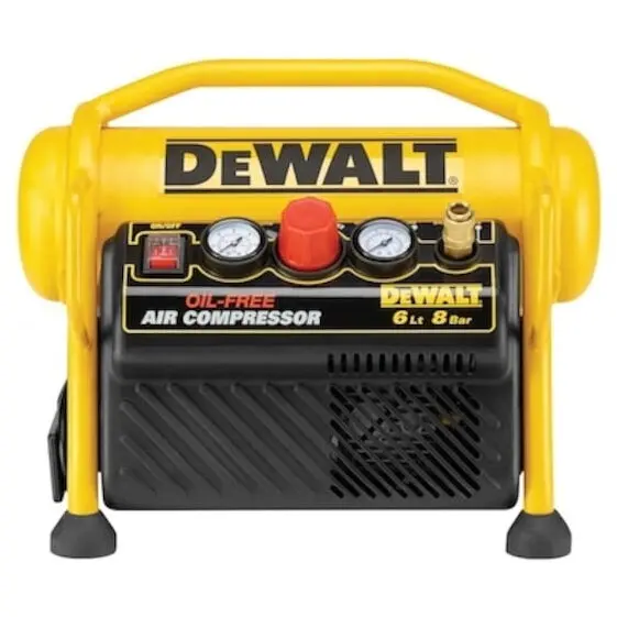 Dewalt Compresor aer cu piston fara ulei, DeWALT DPC6MRC, 1.5 CP, 8 bar presiune lucru, 6 l capacitate rezervor