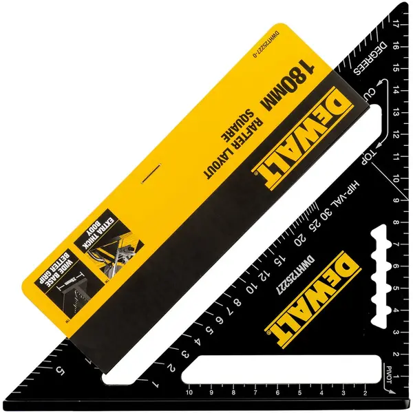 Dewalt Echer metalic multifunctional DeWALT DWHT25227-0, 180 mm lungime, din aluminiu turnat, baza ferma, gradatie dubla, scala 90 grade cu precizie de 1 grad
