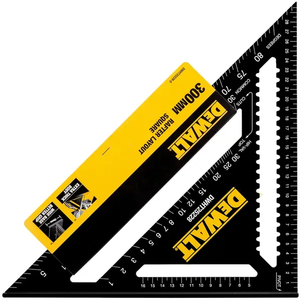 Dewalt Echer metalic multifunctional DeWALT DWHT25228-0, 300mm lungime, din aluminiu turnat, baza ferma, gradatie dubla, scala 90 grade cu precizie de 1 grad