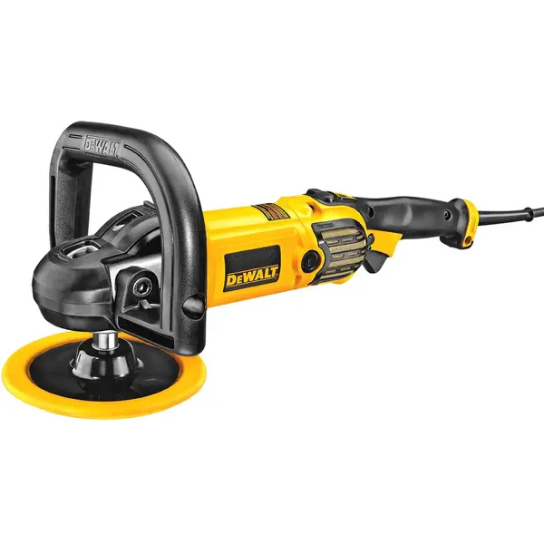 Dewalt Masina de polisat DeWalt DWP849X-QS, 1250 W, 230 mm diametru disc, M14 sistem prindere + taler velcro + husa din lana + maner tip toarta + maner lateral orizontal, Negru-Galben