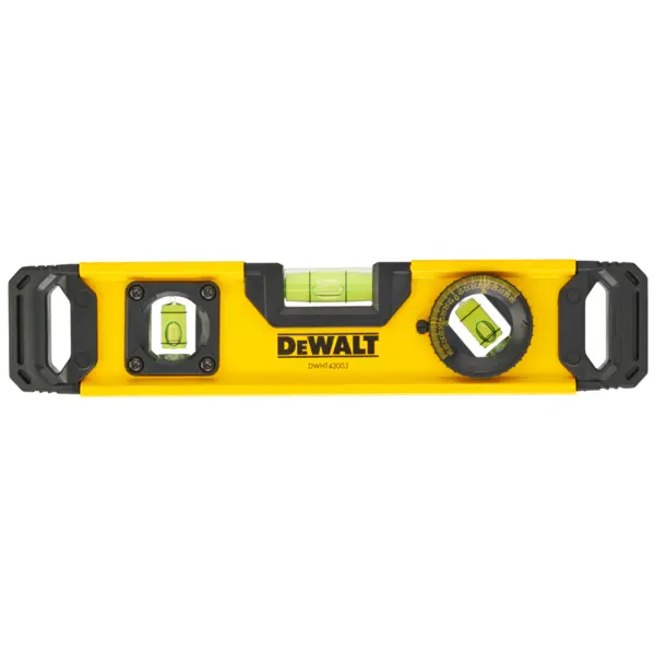 Dewalt Nivela cu bula de aer (boloboc) torpedo 25 cm DeWALT DWHT0-43003, aluminiu extrudat, 3 fiole verticala orizontala si reglabila, capete ABS rezistente la impact