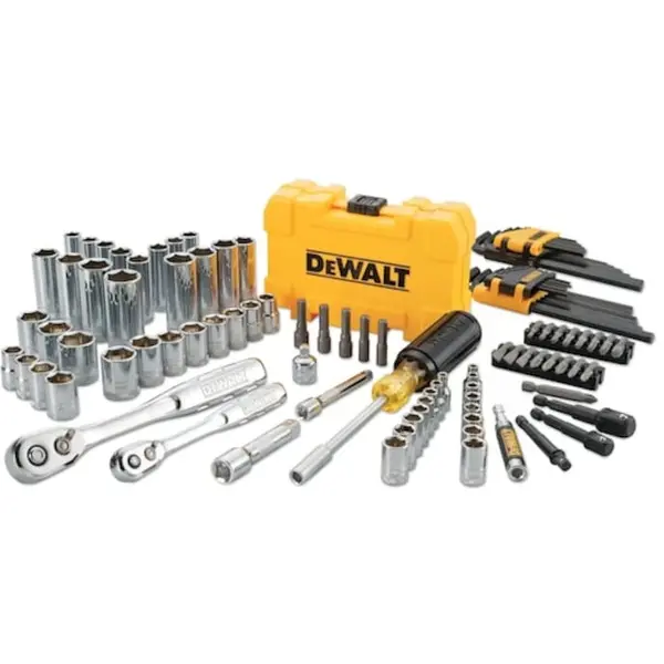 Dewalt Set chei tubulare cu 108 piese DeWALT DWMT73801-1, tehnologie DirectTorque pentru rezistenta la uzura, crom rezistent la coroziune, 1/4 si 3/8 inch, clichet 72 dinti pentru spatii inguste, marcaje gravate