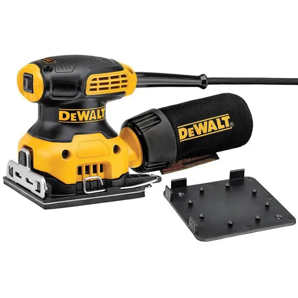 Dewalt Slefuitor orbital cu foaie abraziva DeWALT DWE6411, 230 W, 14.000 OPM, 1.6 mm dimensiune orbita + sac colector cu conexiune integrata de extragere a prafului, Negru-Galben