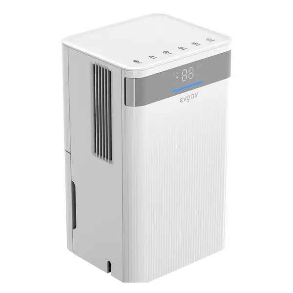 dezumidificator evoair comfodry12, 12l/24h, silentios, senzor de umiditate, uscare rufe, mod noapte, lumina ambientala, drenaj