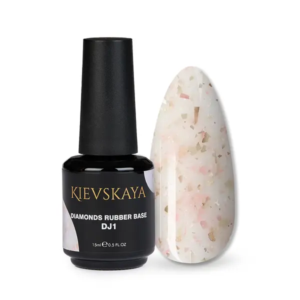 Diamonds Rubber Base Kievskaya Nr. 01 15ml | Bază rubber cu particule decorative