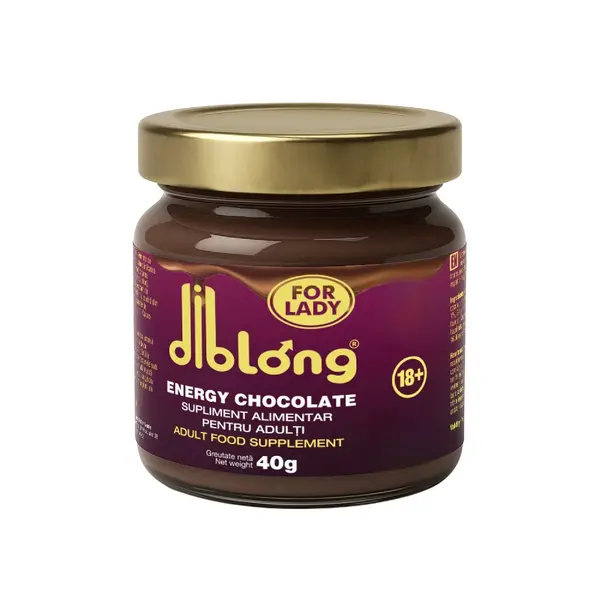 Diblong Energy Chocolate For Ladies - supliment alimentar pentru femei sub formă de ciocolată tartinabilă, cu ingrediente naturale care susțin sănătatea sexuală, 40g