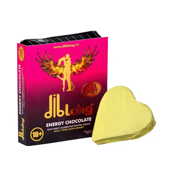 Diblong Energy Chocolate for Lady - supliment alimentar pentru femei pe bază de ciocolată, cu plante care susțin sănătatea sexuală și recăpătarea energiei, 24g