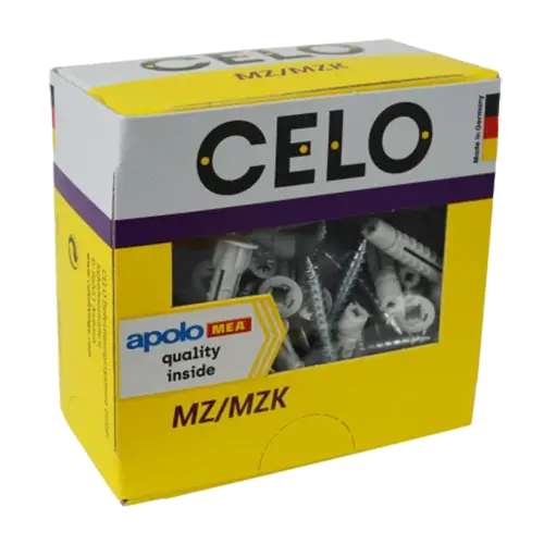 Diblu universal cu guler M6x40 + șurub MZK, polietilenă, set 50 buc., CELO 9641MZKSZ