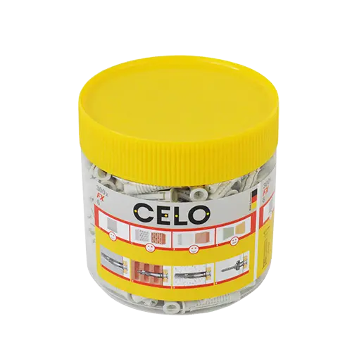 Diblu universal nylon M8x40 cu expansiune pe 4 laturi, 125 buc., borcan plastic - CELO 98EXPFX