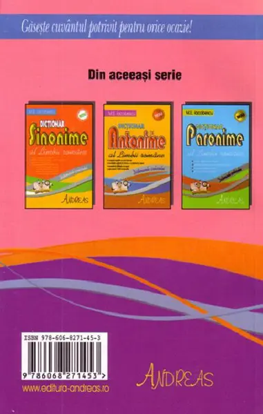 Dictionar de omonime al limbii romane | M.E. Iacobescu