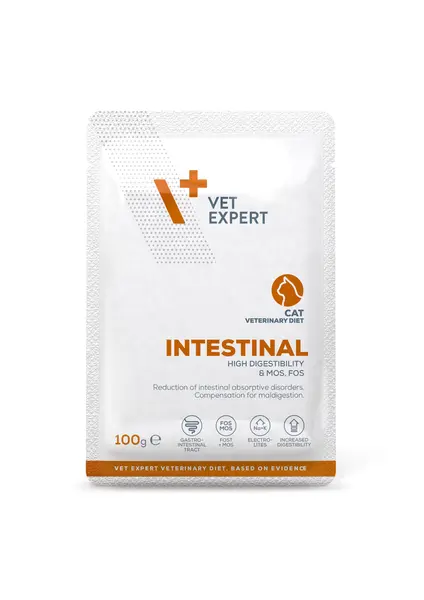 Dieta Veterinara pentru pisici Intestinal Cat, VetExpert, plic, 100g