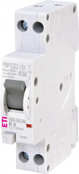 diferential rcbo kzs-1m-uni 1p+n a b6/0.03 002176021