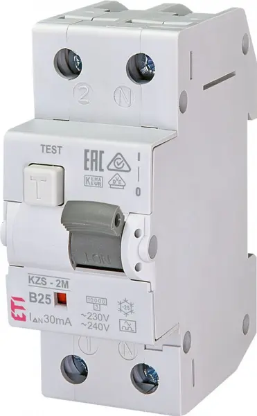 diferential rcbo kzs-2m a b25/0.03 002173206