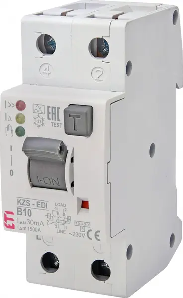 diferential rcbo kzs-2m2p edi a b10/0.03 002172402
