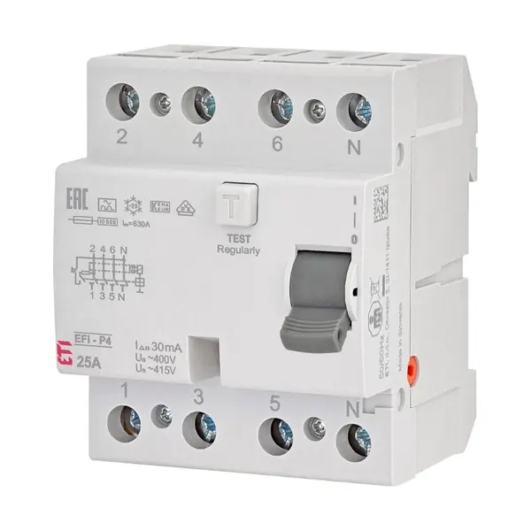 Diferential RCCB EFI-P4 A 25 0.03 ETI 002061511