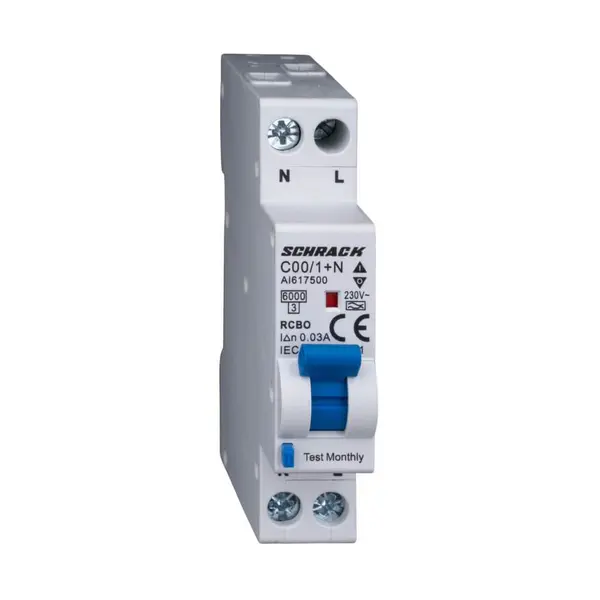 Diferential Tip A, C 10 003A, 1+N, 1 modul, 6kA, SCHRACK AI617510