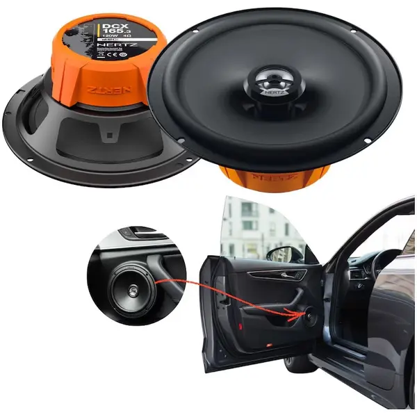 Difuzoare auto Hertz Dieci DCX 165.3, set coaxial 2 căi, 165mm, 60W RMS, 4Ω, 2 difuzoare