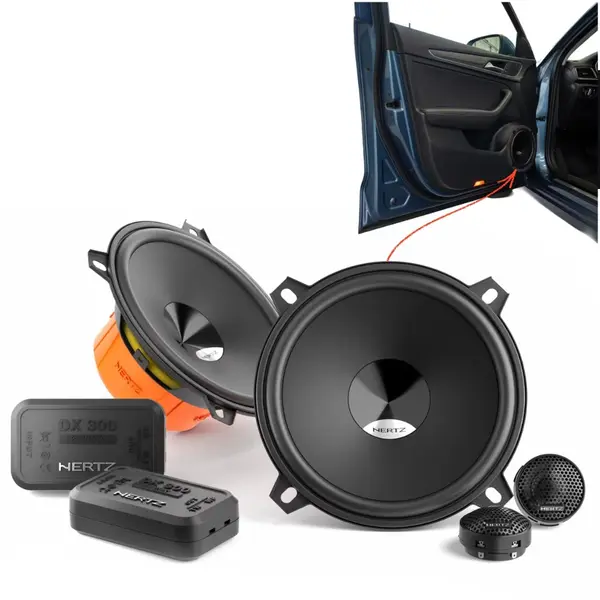 Difuzoare auto Hertz Dieci DSK 130.3, set sistem 2 căi, 130mm, 60W RMS, 4Ω, 4 difuzoare + Accesorii