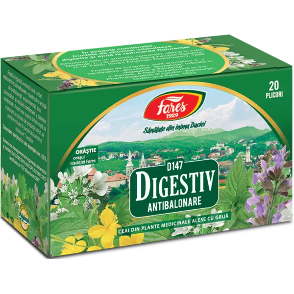 Digestiv Antibalonare, D147, ceai la plic, Fares | 20 plicuri