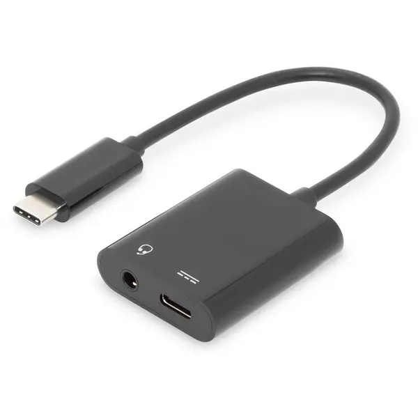 Digitus Adaptor Digitus USB-C - USB-C, Jack 3.5mm, Black