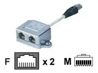 Digitus AT AG CX2 - T Adaptor RJ45 CAT5e, 19 cm, 1 M la 2 F, STP