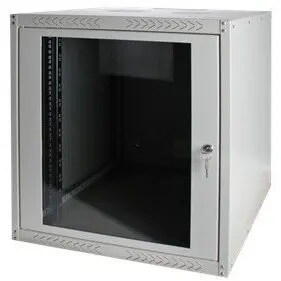 Digitus Cabinet Rack Digitus DN-19 12-U-EC, de perete, 19 inch, 12U, dimensiune 600 x 450 mm, usa sticla, Gri deschis