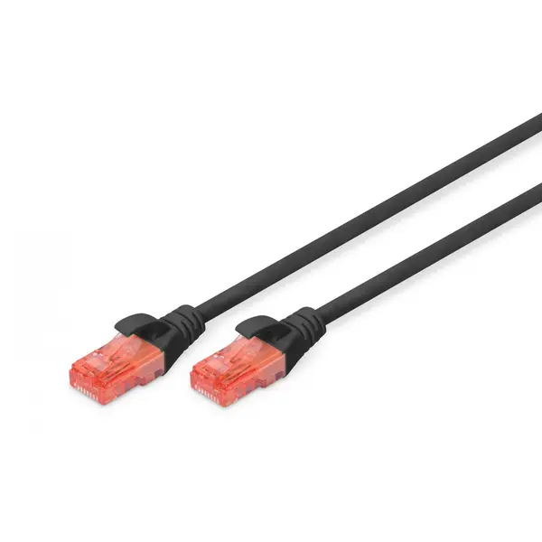 Digitus Cablu patch cord U-UTP CAT 6, PVC AWG 26/7, lungime 0,5 m, culoare neagra