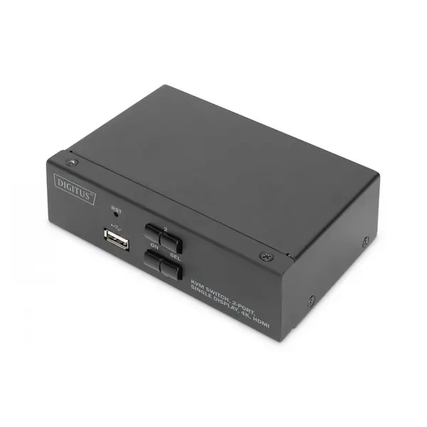 Digitus Comutator KVM HDMI cu 2 porturi pentru desktop, 4k la 30Hz