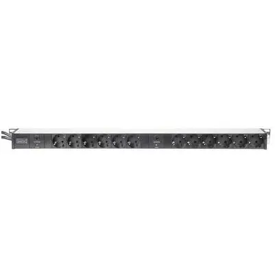 Digitus Digitus Outlet Strip, 12 Outlets Aluminium Pdu, 2 X 2 M Supply Safety Plug