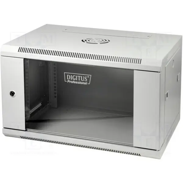Digitus DIGITUS Wallmount cabinet 6U, 600x450mm, grey RAL 7035, geam