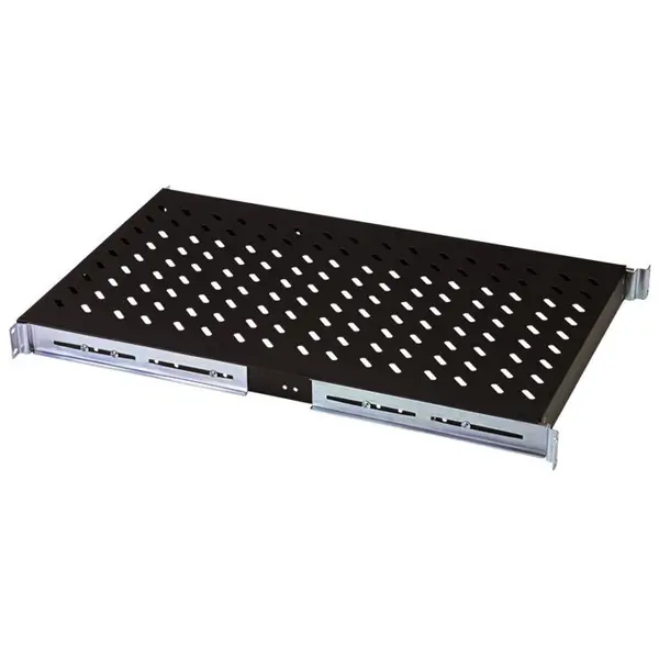 Digitus Raft Digitus DN-19 TRAY-2-1000-SW, Pull-out, 19 inch, 1U, pentru rack pana la 1000 mm, greutate suportata 65 kg, Negru