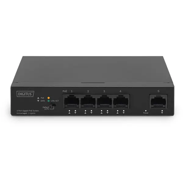 Digitus Switch Digitus, 5 porturi Gigabit, 4 PoE+, Neadministrat