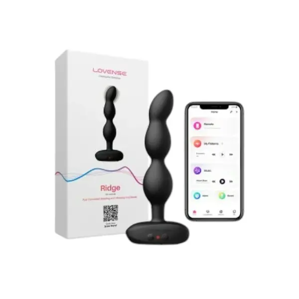 Dilatator LOVENSE - RIDGE, control prin aplicație, vibrații puternice si mișcari rotative până la 116 rotații pe minut, 19.5 cm, culoare negru