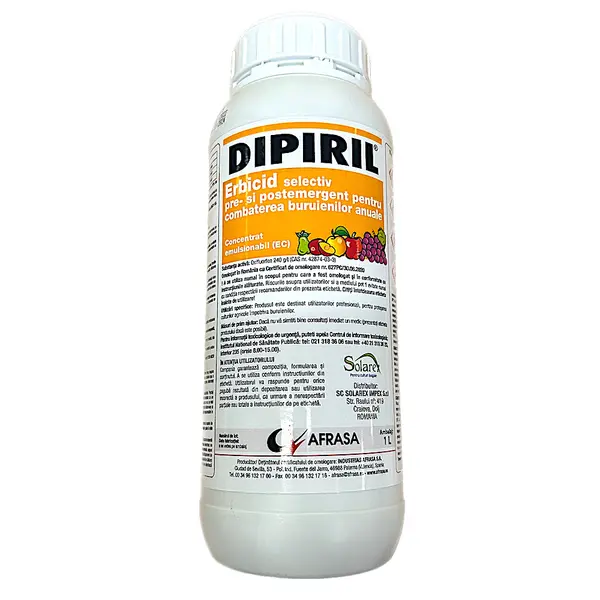Dipiril 1 L, erbicid preemergent de contact, Afrasa, buruieni monocotiledonate si dicotiledonate anuale in cultura de pomi fructiferi si vita de vie - Default Title