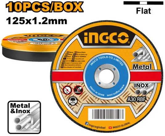 Disc Abraziv Ingco 125x1.2mm set 10buc MCD121255