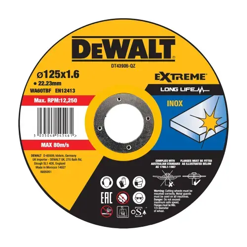 Disc DeWALT DT43906-QZ pentru taiere inox 125x1.6mm