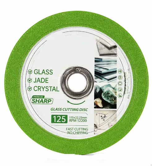 Disc diamantat 125 mm pentru taiere sticla jad si cristal taiere precisa verde
