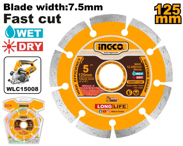 Disc Diamantat Intrerupt Profi 125x22.2mm INGCO DMD011254