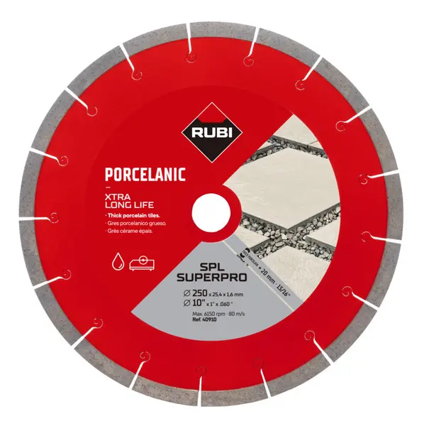 Disc diamantat pt. Ceramica dura, portelan gros >2cm pt. terase, 300x25.4 (mm), SPL 300 EXT SuperPro - RUBI-40911